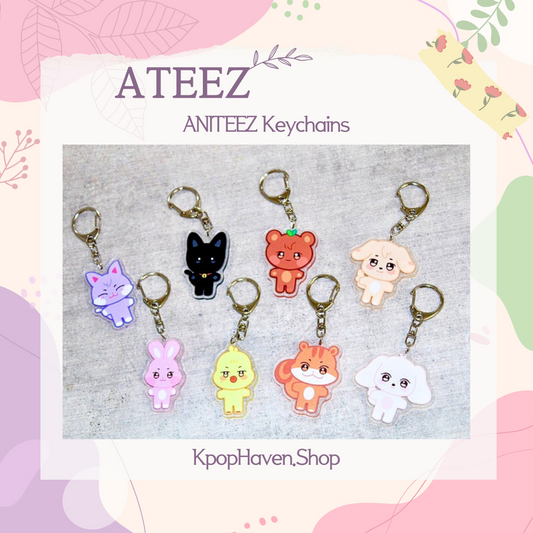 ATEEZ Aniteez Keychains, Acrylic