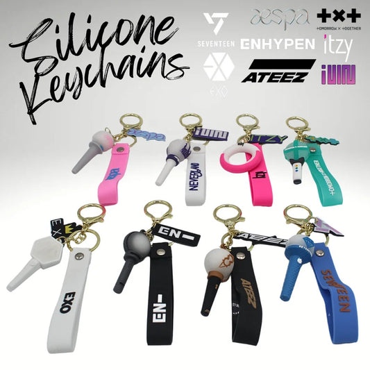 Kpop Silicone Keychains, ATEEZ, SVT, Enhypen, (G)I-dle, EXO, Aespa, ITZY, TXT
