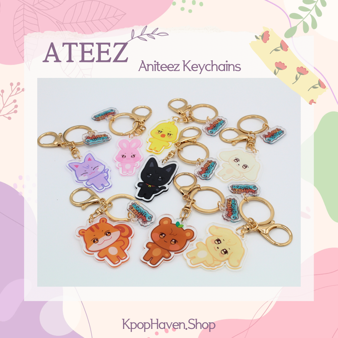 ATEEZ Aniteez Keychains, Acrylic