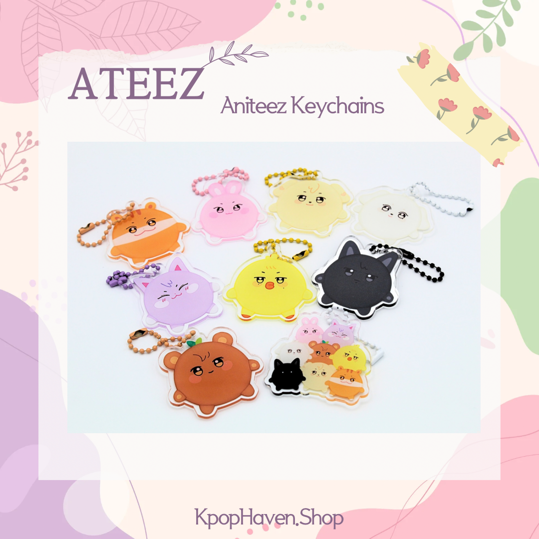 ATEEZ Aniteez Keychains, Acrylic