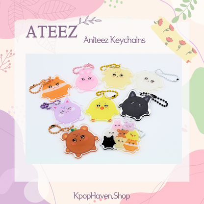 ATEEZ Aniteez Keychains, Acrylic